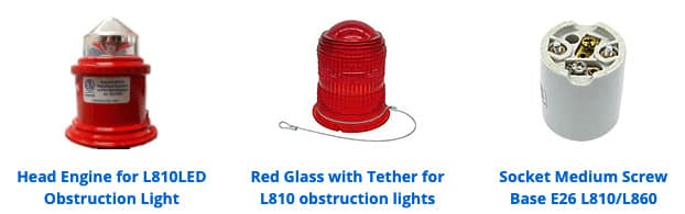 Aviation Obstruction Light with wire photocell